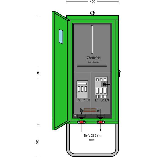 A 80-1Z Anschlussschrank 55 kVA mit Zählerplatz