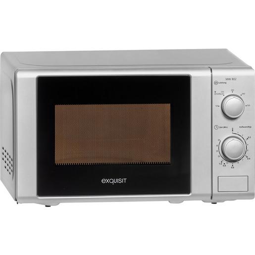 MW 802 Silber Mikrowelle 700 Watt, Drehteller 25,5cm Ø