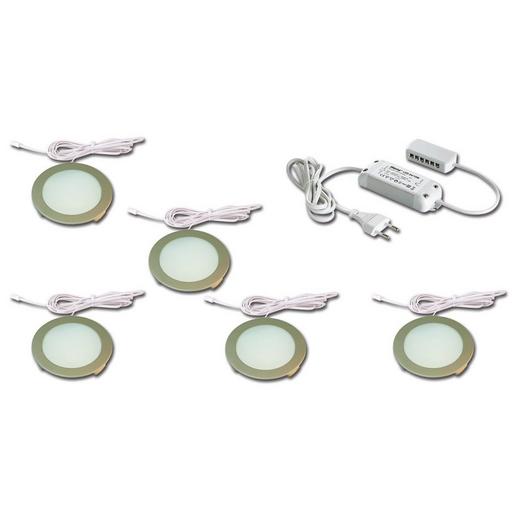 5er Set FR 68-LED 4W ww edelstahloptik + LED24/30W 5er Set LED Einbauleuchte