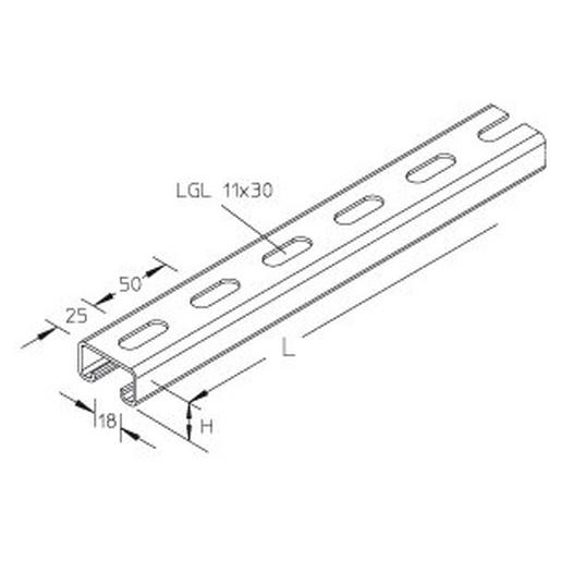 KHA 8-60F Profilschiene gelocht 40/22x2,0