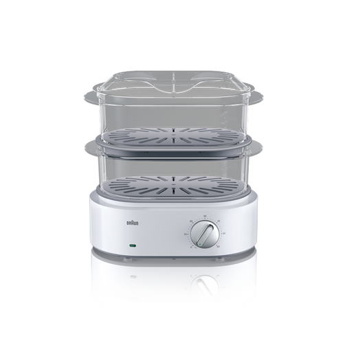 FS 5100 WH Dampfgarer 850 W, weiß, 2 transparente D