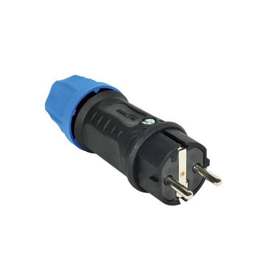 SCH11/PG/BL Vollgummi-Schutzkontaktstecker 230V/16A/