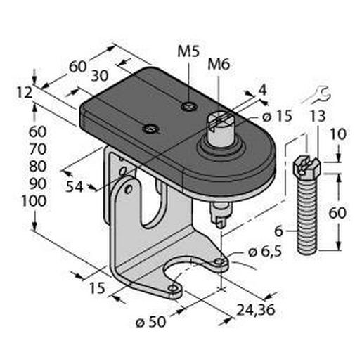 BTS-DSU35-ZF05-M6 Zubehör, Montageset für Handarmaturen