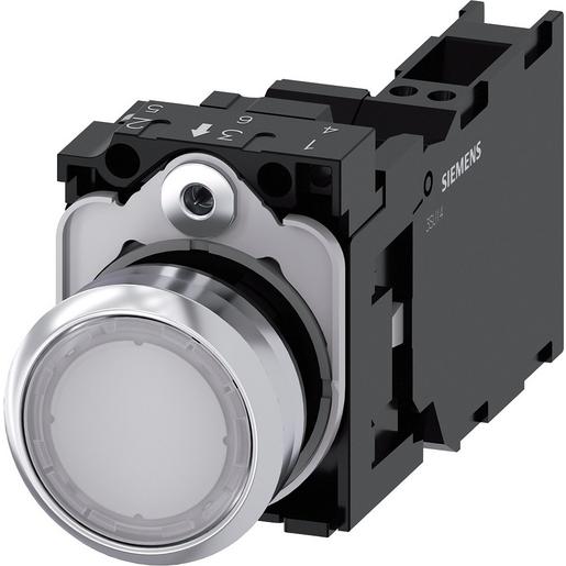 3SU1156-0AB60-3FA0 Drucktaster, beleuchtet, 22mm, rund, Met