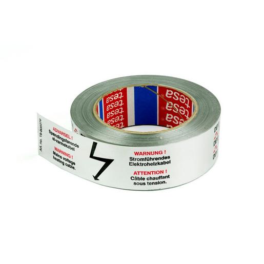 Aluklebeband Aluklebeband mit Warnaufschrift, B=38 mm