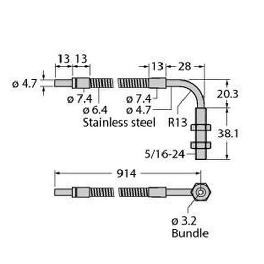 IAT23SMVF1.1X.8 Glas-Lichtleiter, Einzelleiter