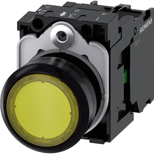 3SU1106-0AB30-1BA0 Drucktaster, beleuchtet, 22mm, rund, Kun