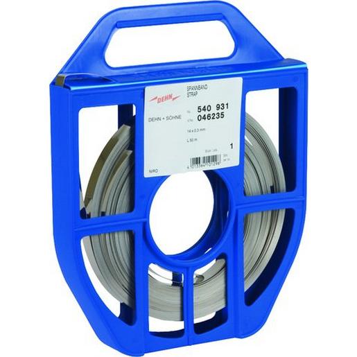 SPB 14X0.3 L50M V2A Spannband 14x0,3mm L 50m NIRO m. Abrollb