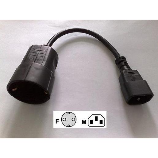 TK-Adapter (10A IEC->SCHUKO) Hinweis: Stromquelle Adapter Schuko Buchse auf 10A