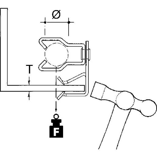 AH38-JM1825R E-KLIPS, Flanschkralle mit Rohrclip inne