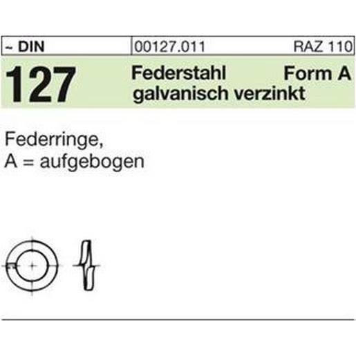 001270110080000 DIN 127 Federst. A 8 galv. verzinkt gal