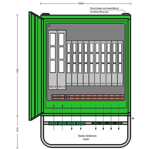 GV 400/10.01-LS Gruppenverteilerschrank 277 kVA mit 11 N