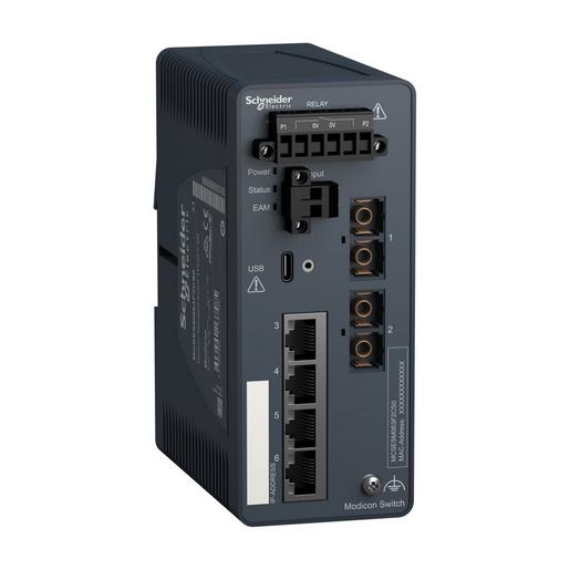 MCSESM063F2CS0 Modicon Managed Switch, 4 Ports für Kupf