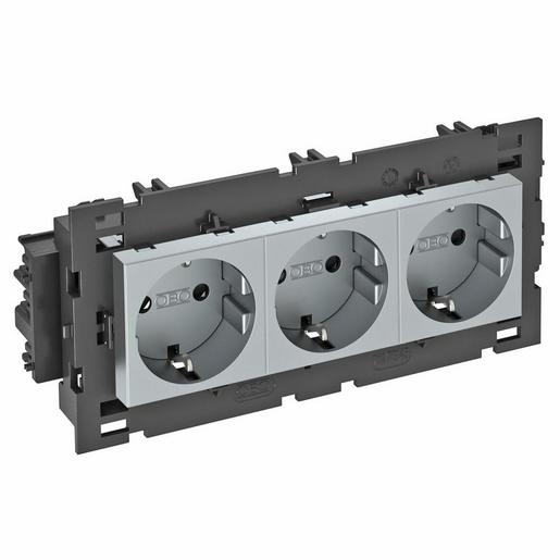 STD-D0C8 AL3 Steckdose 0°, 3-fach Schutzkontakt, Conn