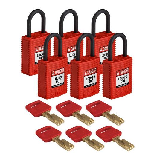CPT-RED-25PL-KD6PK SafeKey Vorhängeschlösser, kompakt