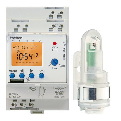 LUNA 120 top2 AL Dämmerungsschalter, 2 TE, 2-2000 Lux, di