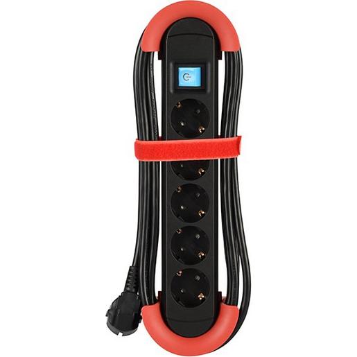 500.100 HOOK Indoor 5xCEE7/3 rot 5,0m CEE7/7 IP2