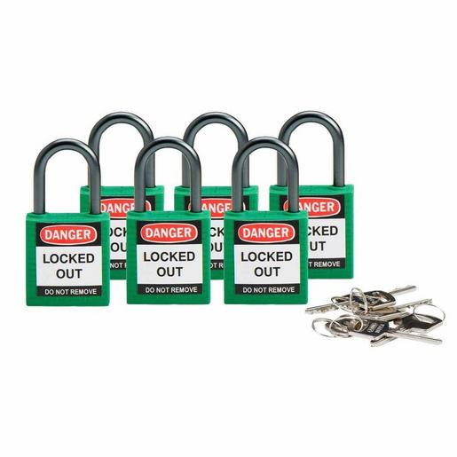 Compact safe padlock 25mm Sha KD Green/6 Kompakte Brady Sicherheitsschlösser mit