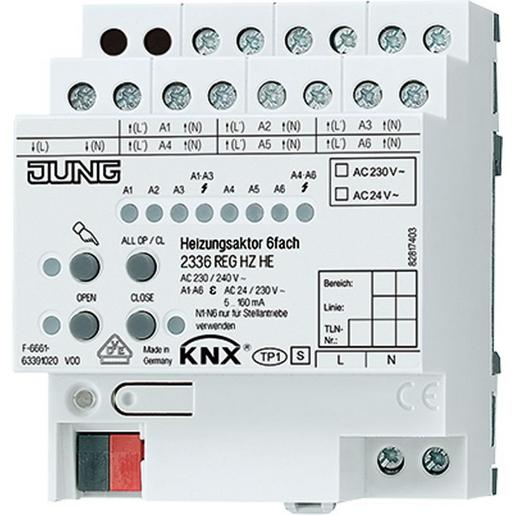2336 REG HZ HE KNX Heizungsaktor 6fach