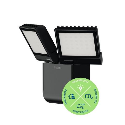 theLeda S17-100L BK LED-Strahler, schwarz, 4000 K, 2x900 lm