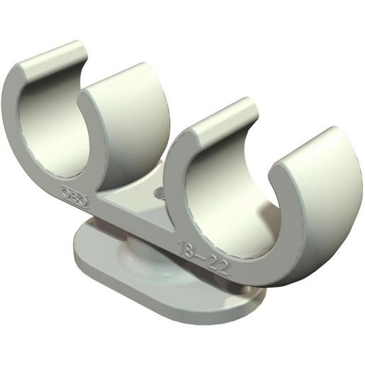 2962 2x22 Sockel-Klemmschelle für 2 Kabel 18-22mm